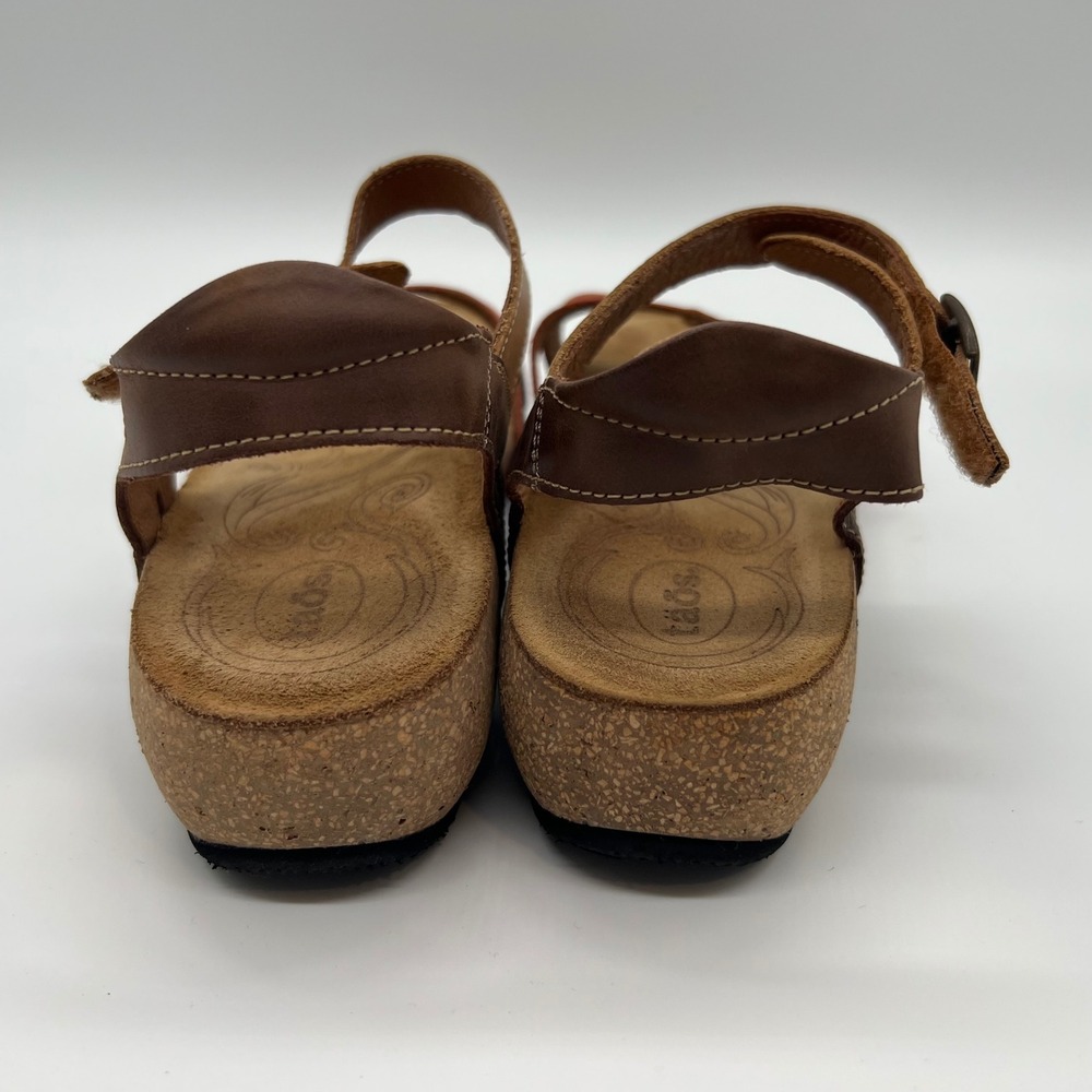 Taos Women's Sadie Sandal Earth Orange Brown Cork Made in Spain Womens 9-9.5 - Picture 4 of 6